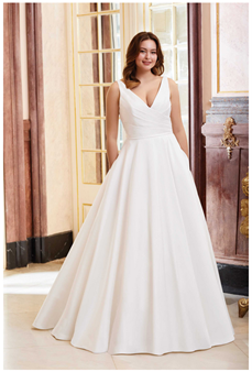 Sincerity Satin A-Line Bridal Gown with Pockets